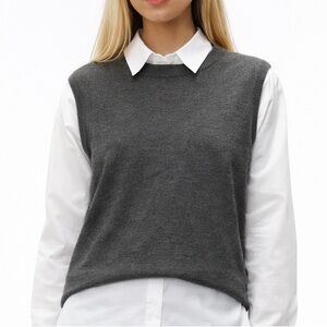 BCBG | M | Silk/Cashmere Gray Sleeveless Top